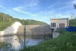 hráz vodní nádrže ve Svídnici (2024)