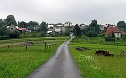 Hrčava směrem od trojmezí a od ní trasa 7890 klesající ke trojmezí