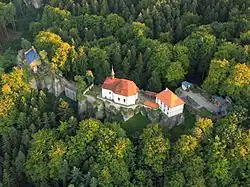 hrad Valdštejn, letecký pohled