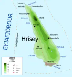 Mapa Hrísey