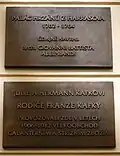 Pamětní desky: Palác, Hermann a Julie Kafkovi
