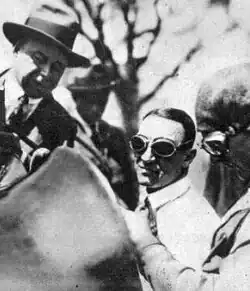 Huldreich Heusser, před startem (Zbraslav 1927)