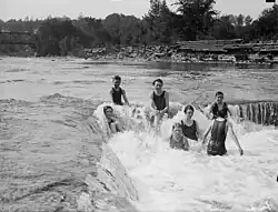 Humber River, boys under falls