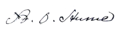 Allan Octavian Hume, podpis