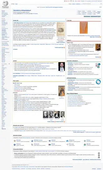 Hlavní strana Maďarské Wikipedie