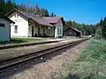 Zastávka úzkokolejné soukromé železnice JHMD