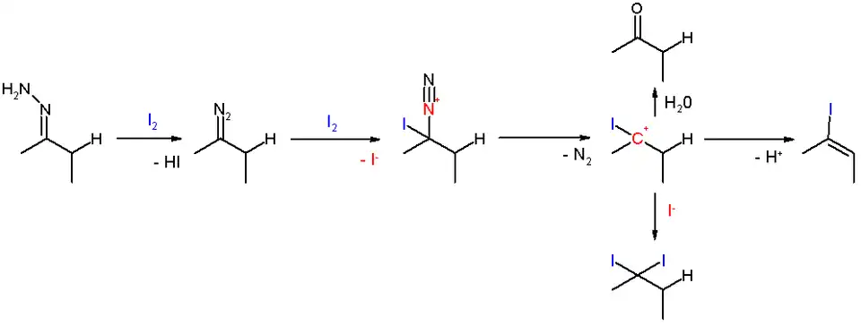 Mechanismus jodace hydrazonu