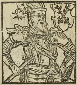 Hynek Berka mladší z Dubé (B. Paprocký, Zrcadlo slavného Markrabství moravského, 1593)