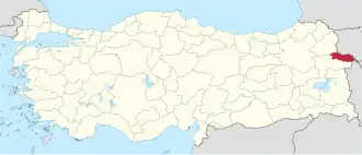 Provincie Iğdır na mapě Turecka