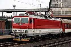 Lokomotiva 361.003 ve stanici Poprad-Tatry