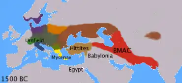 Rozšíření indoevropských jazyků v 2. tisíciletí př. n. l.