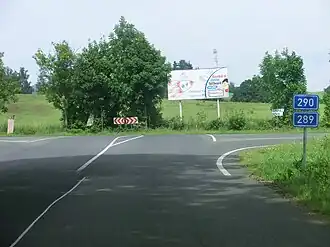 Silnice II/289 při křižovcatce s II/290