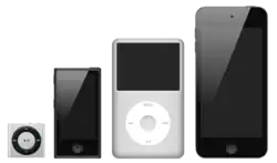 shuffle 4G, nano 7G, classic 6G, touch 4G