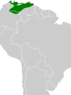 Rozšíření trupiála žlutookého (zeleně)