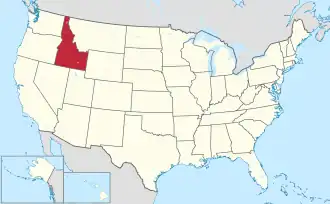Idaho na mapě USA