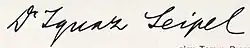 Ignaz Seipel, podpis