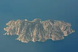 Ostrov Montecristo, letecký snímek