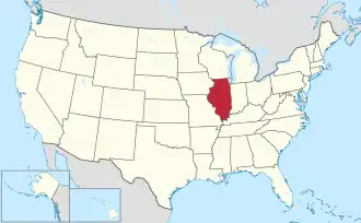 Illinois na mapě USA