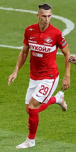 Kutěpov jako hráč klubu Spartak Moskva v ligovém utkání proti FK Nižnyj Novgorod
