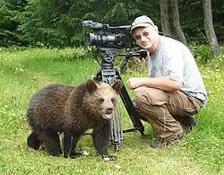 Jiří Bálek při natáčení seriálu Méďové