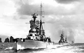 Těžký křižník Trento, jedna z lodí zapojených do bitvy