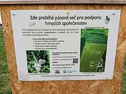 Informační tabule o pásové seči