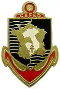 Insignie CEFEO s tradiční kotvou francouzského námořnictva