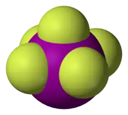 Kalotový model fluoridu jodičného