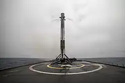 Stupeň B1036 po přístání po splnění mise Iridium NEXT 11-20