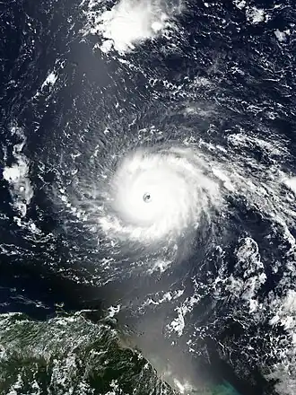 Hurikán Irma nad Atlantským oceánem; 5. září 2017.