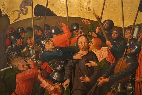 Uvěznění Ježíše (detail z Colmarského oltáře)
