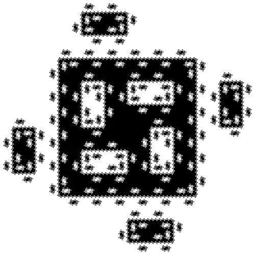 3. iterace L-systému Ostrovy a jezera
