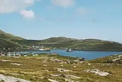 Pohled na správní středisko Castlebay