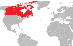 Izrael a Kanada na mapě světa
