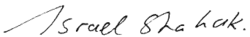 Israel Shahak – podpis