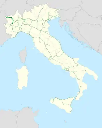 Italia - mappa autostrada A5