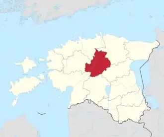 Järvamaa na mapě Estonska