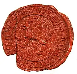 Pečeť města Jílové z roku 1350