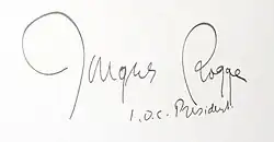 Jacques Rogge, podpis