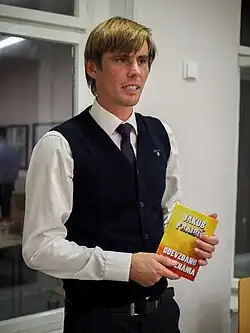 Jakub Praibiš na křtu životopisu Odevzdáno do neznáma (2022)