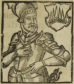 Jan Černohorský z Boskovic (kresba B. Paprockého, Zrcadlo slavného Markrabství moravského, 1593)