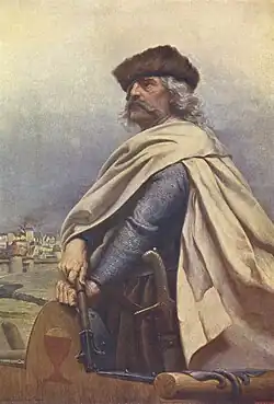 Jan Žižka na obraze Adolfa Liebschera, 1904