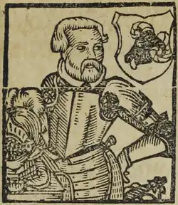 Jan Hanuš Haugvic z Biskupic (kresba B. Paprockého, Zrcadlo slavného Markrabství moravského, 1593)