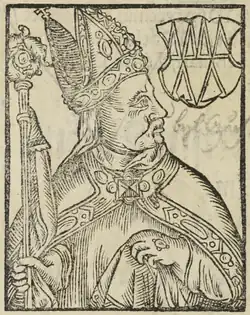 Biskup Jan IX. Mráz (Jan Willenberg, in: B. Paprocký, Zrcadlo slavného Markrabství moravského, 1593