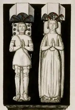 Nákres náhrobku Jana Bourbonského a Kateřiny z Vendôme