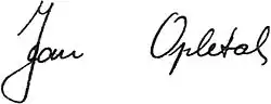 Jan Opletal – podpis