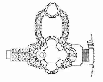 Plán, poutní kostel Jména Panny Marie ve Křtinách u Brna