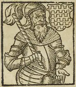 Jan Tovačovský z Cimburka (kresba B. Paprockého, Zrcadlo slavného Markrabství moravského, 1593)