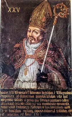 Olomoucký biskup ze 14. stol. Jan VII. Volek