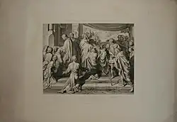 Jan Zítek: Sv. Petr a sv. Jan křtí (první biřmování v Samaří), ocelorytina